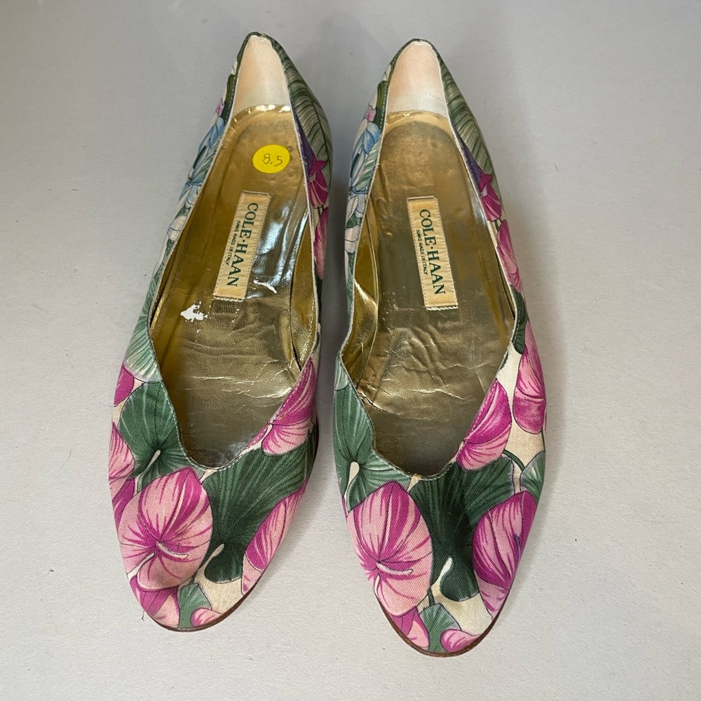 Cole-Haan Vintage Slip on Floral Shoes Size 8.5 - Picture 4 of 10